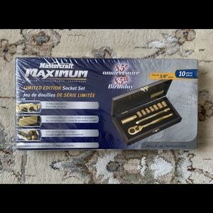 22 Karat Gold Plated Mastercraft Maximum 85th Birthday 3/8 Socket Set 10 Pieces